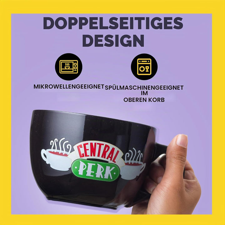 Silver Buffalo Friends Central Perk Keramiktasse übergross für Kaffee, Suppe, 680 ml Friends Central