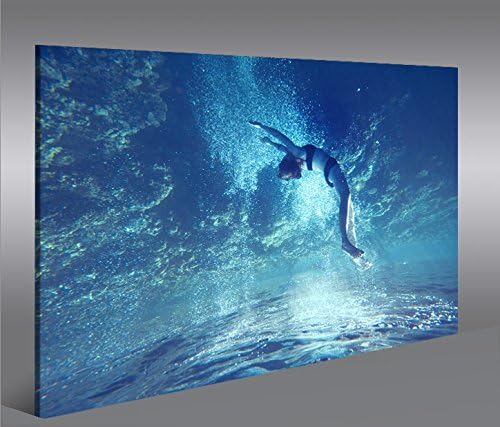 islandburner Bild Bilder auf Leinwand Unterwasser V2 1p Tauchen Blaues Meer XXL Poster Leinwandbild