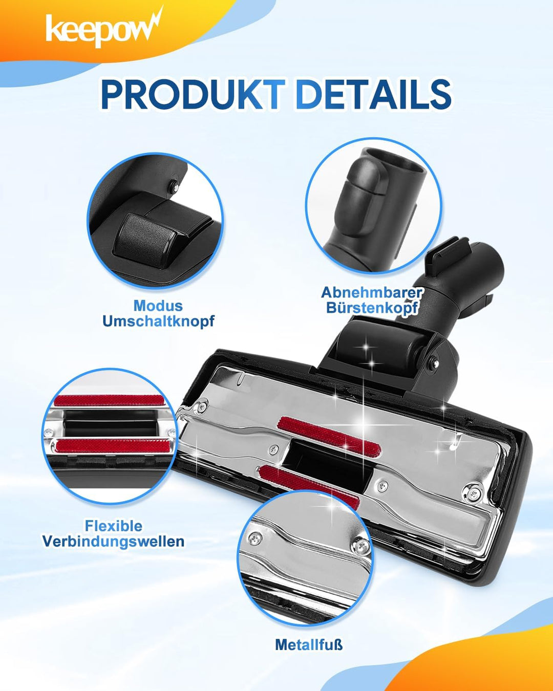 KEEPOW Universal Parkettbürste für Miele Complete C3 C2 C1 Compact C3 C2 C1, S1 S2 S4 S5 S6 S8, S834