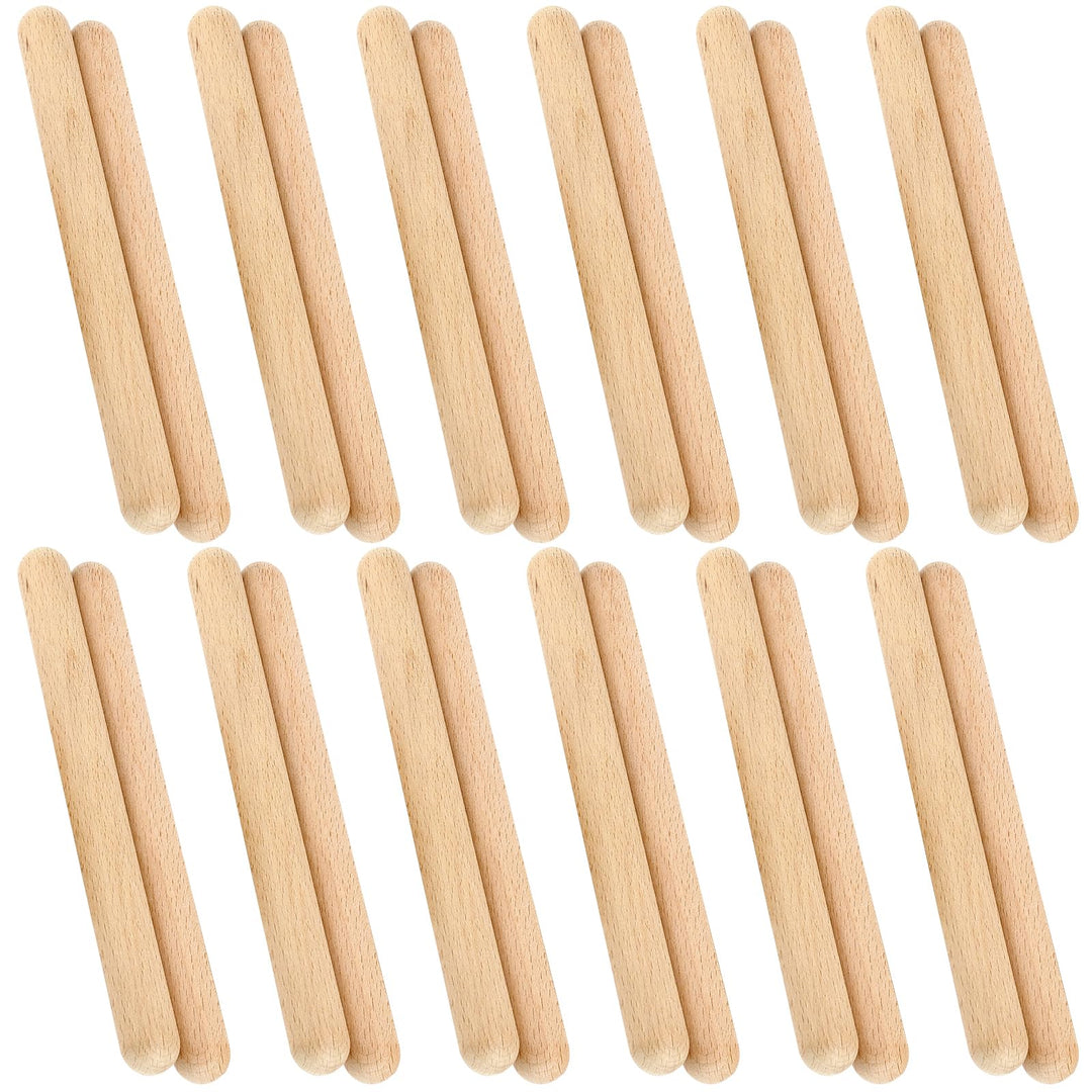 HEIYUET 24 Stück Holz Klanghölzer 20cm Lang, Klangholz Instrument, Klangstäbe Holz Rhythmusstöcke, R
