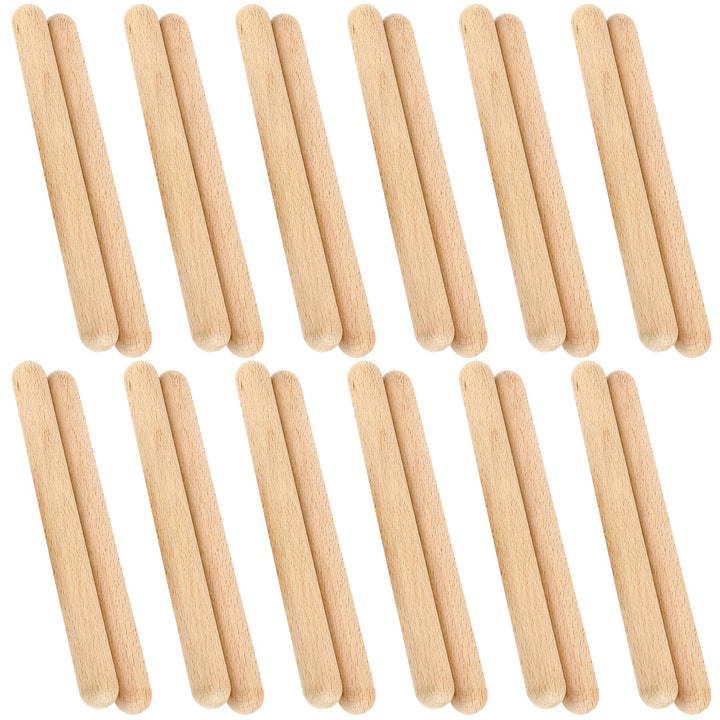 HEIYUET 24 Stück Holz Klanghölzer 20cm Lang, Klangholz Instrument, Klangstäbe Holz Rhythmusstöcke, R