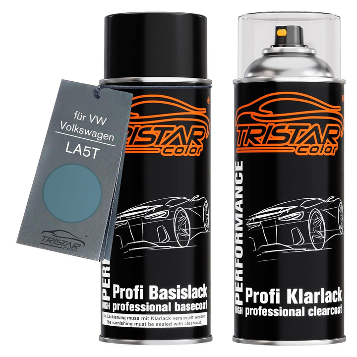 TRISTARcolor Autolack Spraydose für VW LA5T Mediumblau Metallic + Klarlack | für VW / Volkswagen, Me