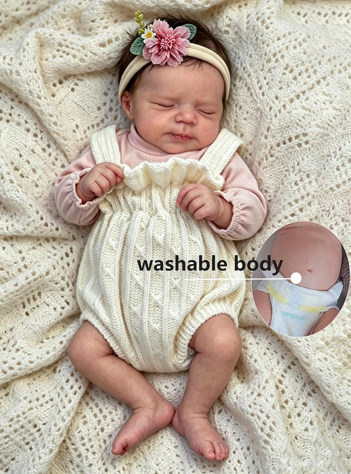 Zero pam Reborn Baby Vollsilikon Lebensecht-48CM Silikon Baby Mädchen, Babypuppen Wie Echt, Reborn P