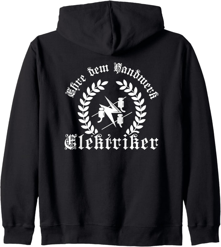 Ehre dem Handwerk - Elektriker Ährenkranz mit Zunftzeichen Kapuzenjacke