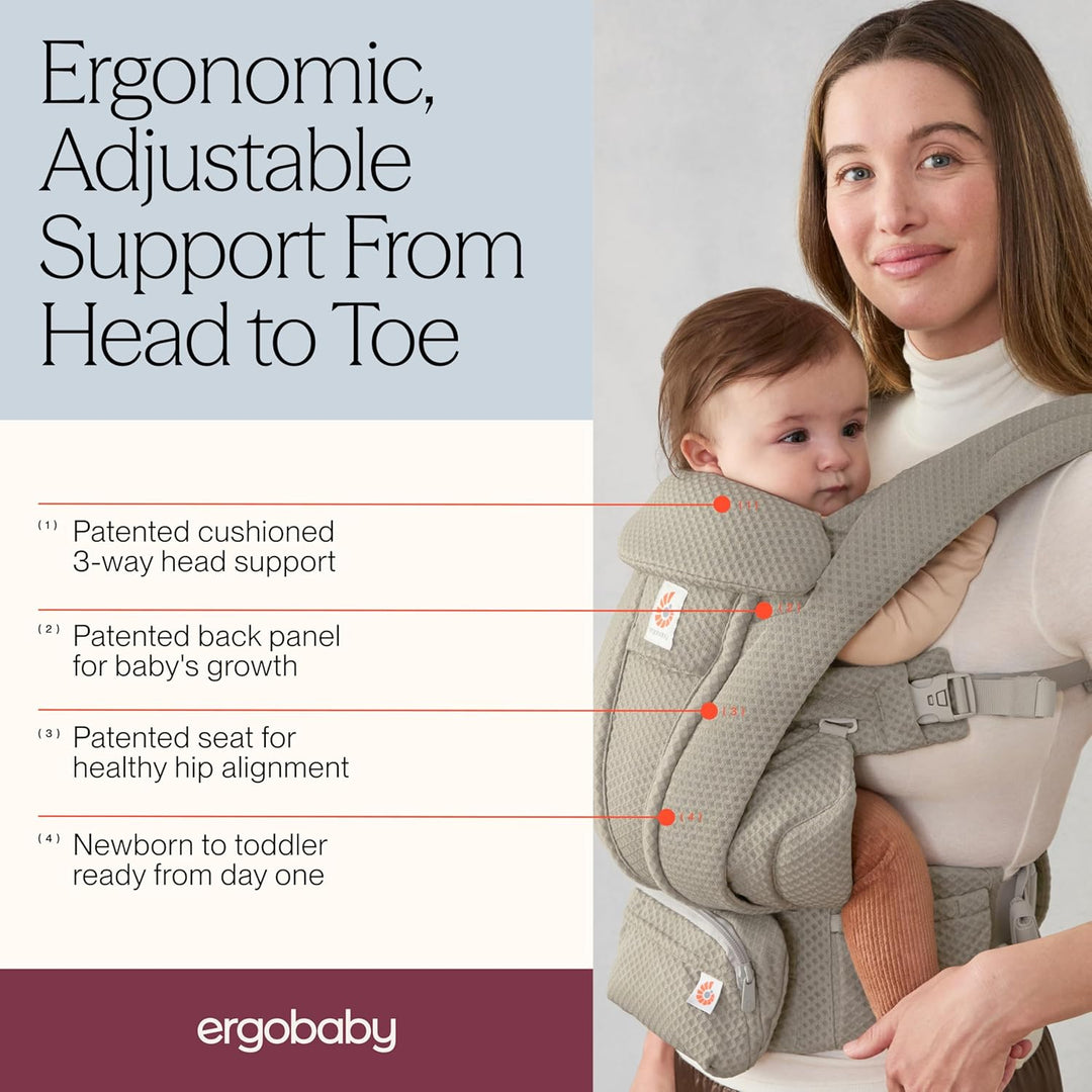 Ergobaby Omni Deluxe All-in-One Babytrage für Neugeborene ab Geburt bis 20kg, Ergonomische 4-Positio