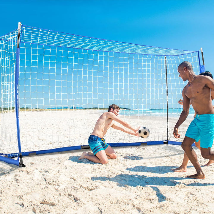 Fussballtor Outdoor [180cm/240cm/365cm], Faltbares Fussballtor Garten &amp; Training mit Koordinationsle