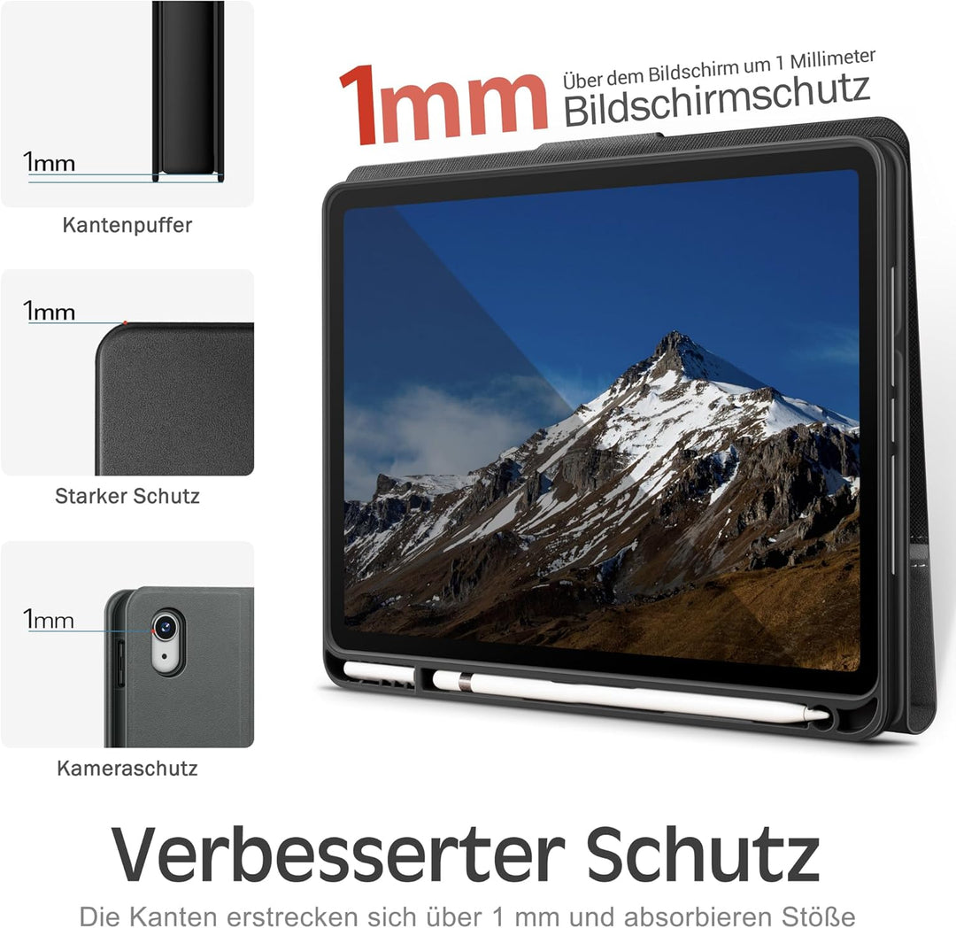 KingBlanc für iPad A16 Hülle 11. Generation 11 Zoll 2025, iPad 10. Generation 10,9 Zoll 2022 mit Pen