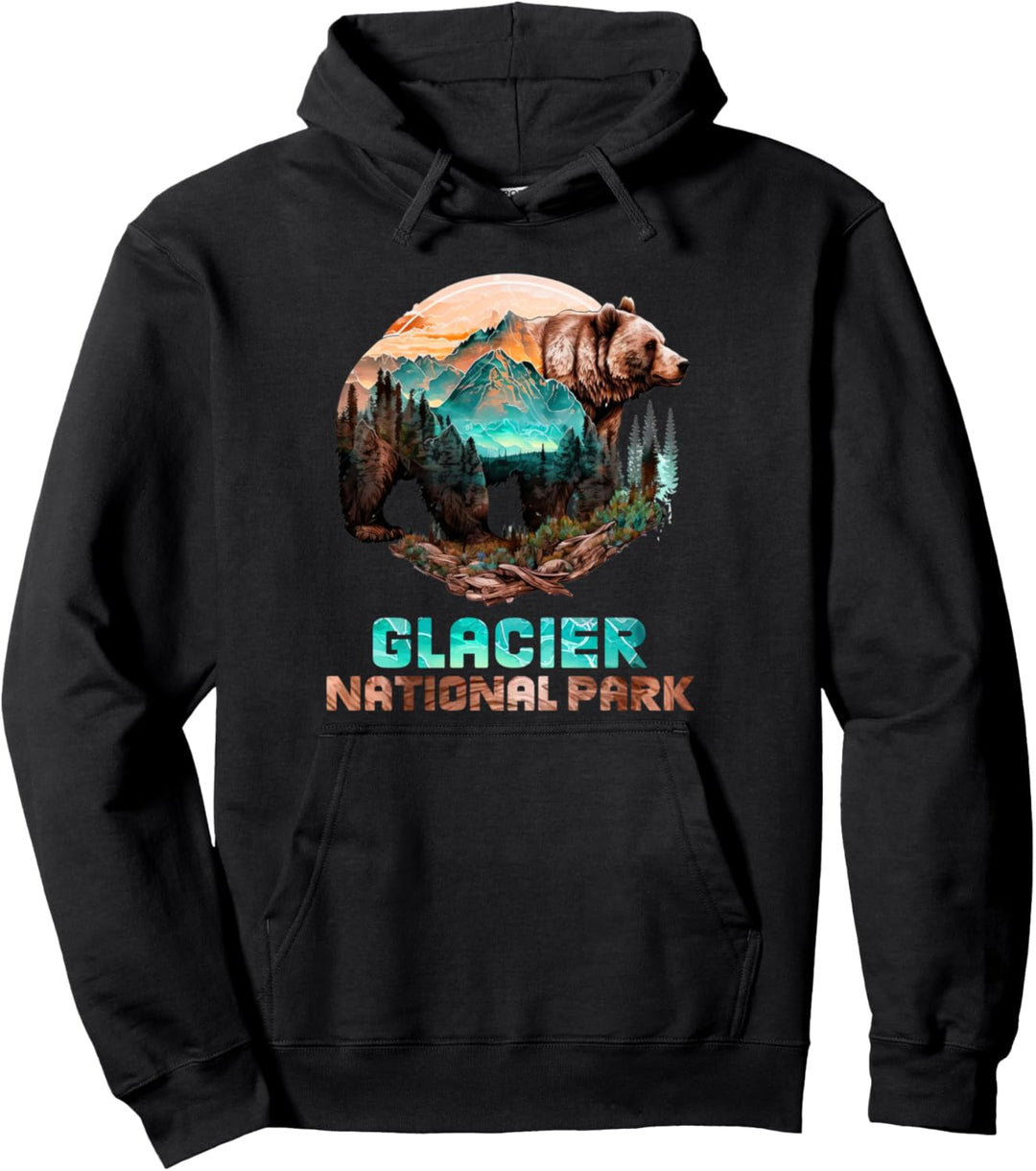 Gletscher-Nationalpark Alaska Grizzlybär Bergtour Pullover Hoodie