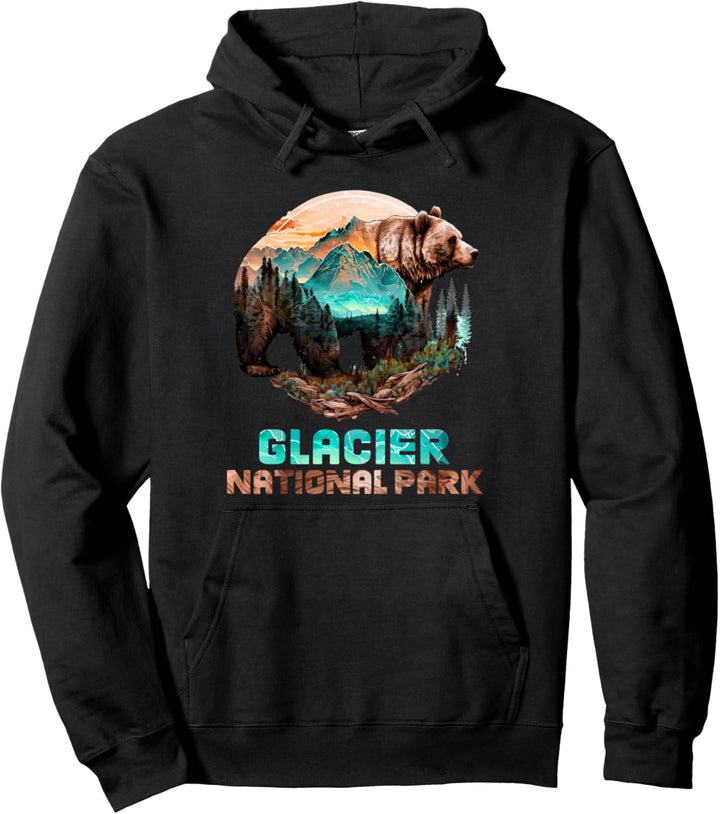 Gletscher-Nationalpark Alaska Grizzlybär Bergtour Pullover Hoodie
