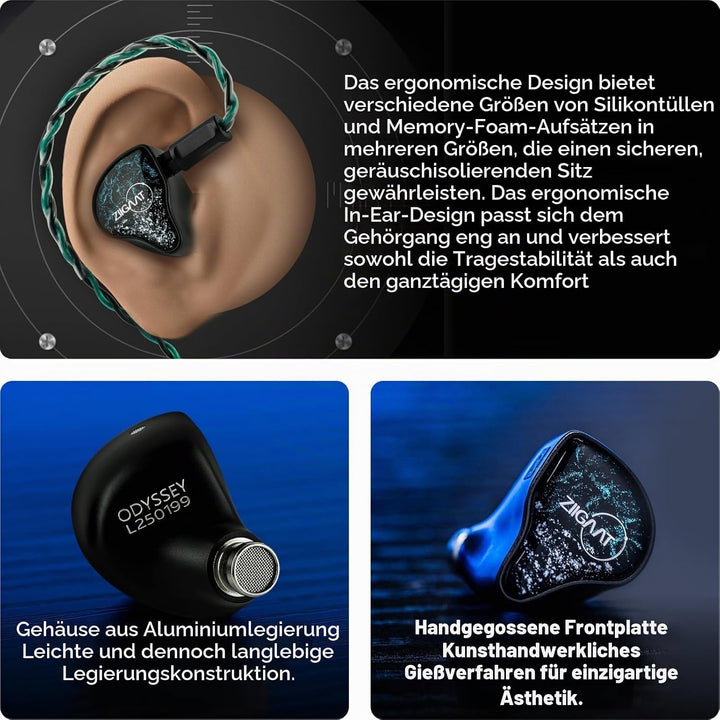 LINSOUL ZiiGaat x Hangout. Audio: Odyssey 2 In Ear Monitor,1DD + 3BA Hybrid HiFi kabelgebundene Ohrh