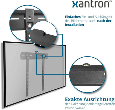 Xantron® PRO-SS400 Feste Wandhalterung Fernseher 32-55 Zoll/VESA 200x200 bis 400x400 / TV Halterung