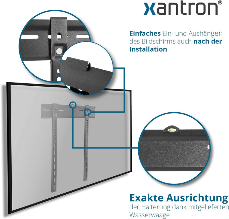 Xantron® PRO-SS400 Feste Wandhalterung Fernseher 32-55 Zoll/VESA 200x200 bis 400x400 / TV Halterung