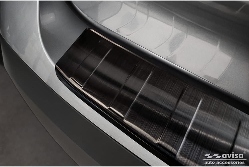 Avisa Schwarz Edelstahl Heckstossstangenschutz kompatibel mit Citroën C4/e-C4 III 2020- 'Ribs'
