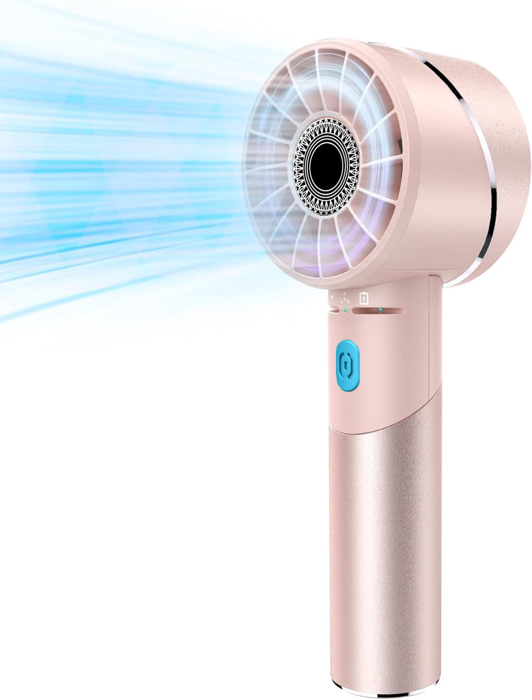 Handventilator Akku Aufladbar, Mini Stark Ventilator mit 7000 rpm Hohe Geschwindigkeit, Kleiner Meta