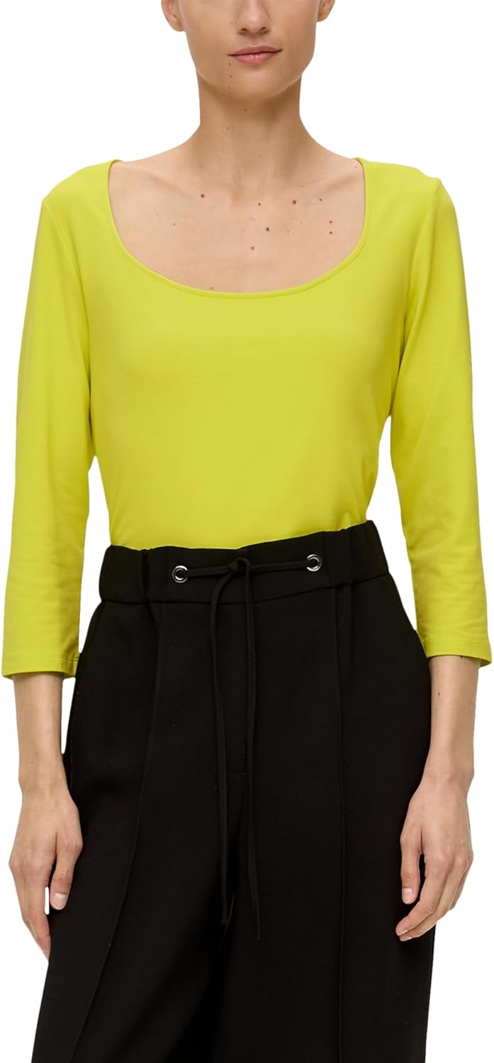 s.Oliver BLACK LABEL Longsleeve aus Baumwollstretch 36 Gelb, 36 Gelb