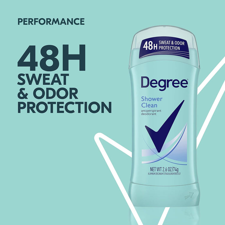 Degree Dry Protection Anti-Perspirant & Deodorant, Shower Clean 2.6 oz (Pack of 6) by Degree