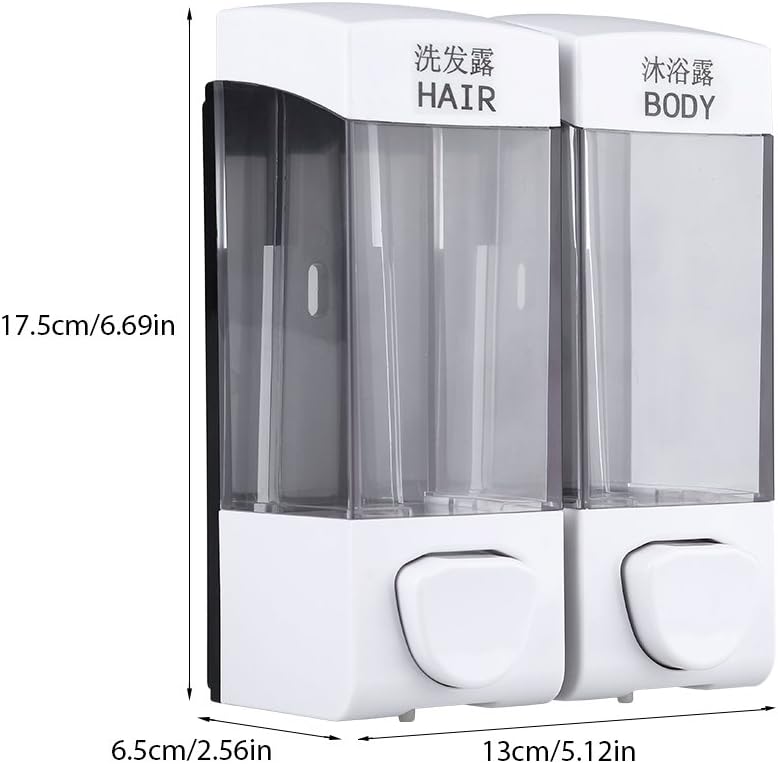 Fdit 2 Kammer Seife und Dusche Dispenser2 X 350 ml Bad Wand montiert Seife Shampoo Desinfektionsmitt