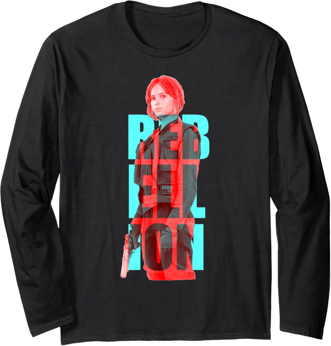 Star Wars Rogue One Jyn Rebellion Font Langarmshirt