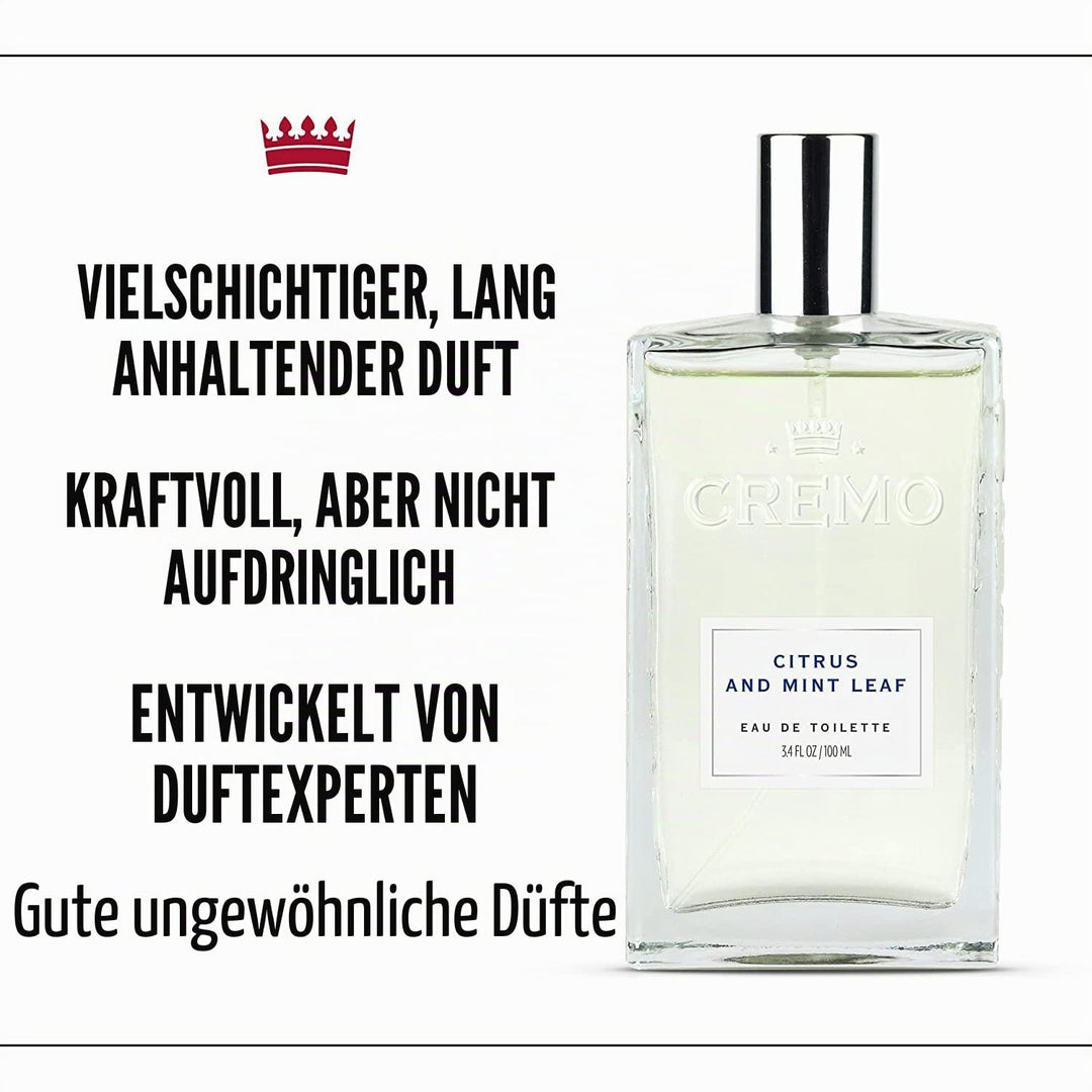 CREMO CITRUS & MINT LEAF Geschenk Set für Männer - Eau de toilette 100ml + Gel Douche 473ml - frisch