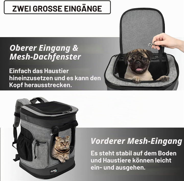 Kato Tirrinia Haustier Hund Träger Rucksack, Haustier Tragetasche mit Mesh für mittelgrosse Hunde Ka