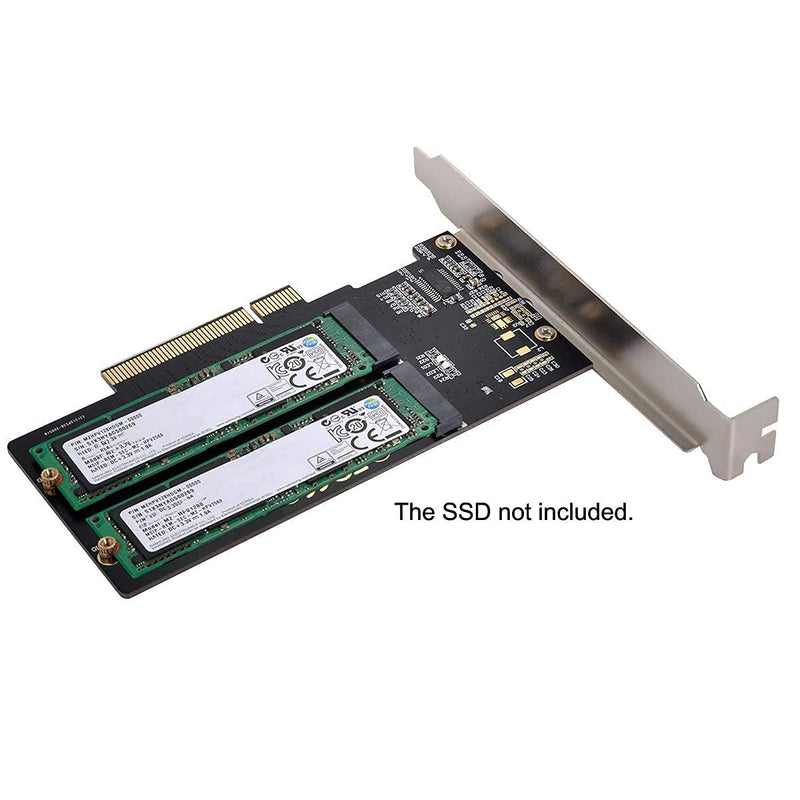 CY M.2 NVME Gen 3.0 Adapter Dual 2X NVME M.2 AHCI zu PCIE Express 3.0 Gen3 X8 X16 RAID-Kartenadapter