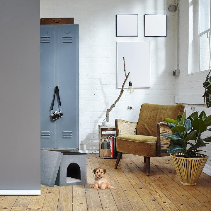Relaxdays Katzenhöhle, Rückzugsort für Katzen und kleine Hunde, Indoor Tierversteck, HxBxT: 38,5 x 3