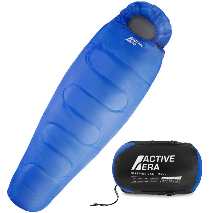 Active Era Mumienschlafsack – Schlafsack Winter und Sommer, -10°C bis 10°C - Wasserabweisend und Win