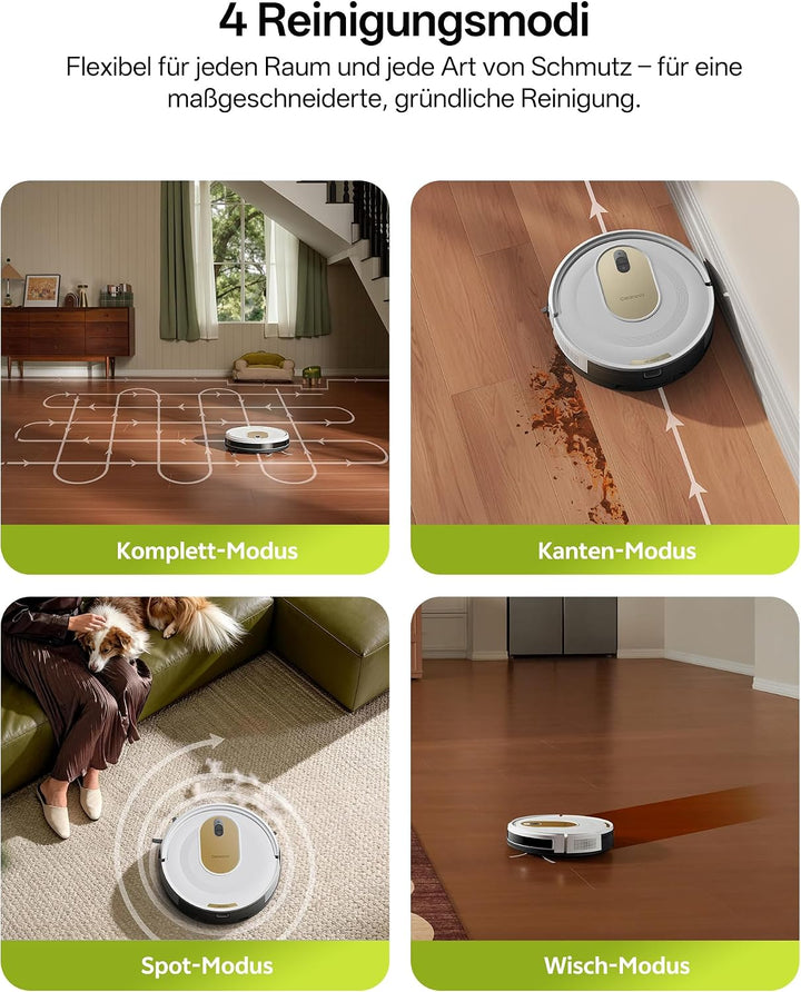 Vexilar W8 Saugroboter mit Wischfunktion, 2600Pa & 130 Min Laufzeit Staubsauger Roboter, Gyroskop-Na