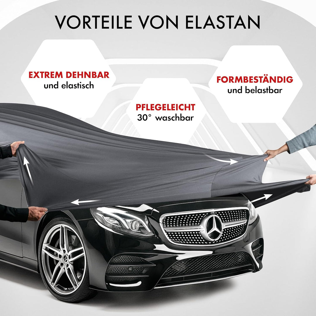 WALSER Premium Abdeckung Auto Indoor Stretch Plus Qualitätssieger Sehr Gut* Autoabdeckung Winter Aut