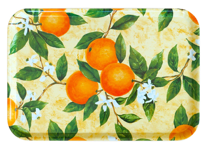 Lashuma Tablett Deko mit Orangen, praktisches Tablett rechteckig aus Melamin 45x31 cm 45 x 31 x 3 cm