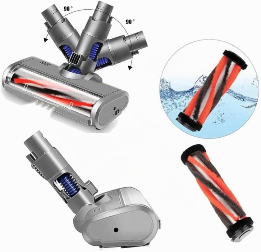 Trade-Shop LED Elektro Turbobürste/Bodendüse/Staubsaugerdüse/Softroller kompatibel mit Dyson V6 DC45