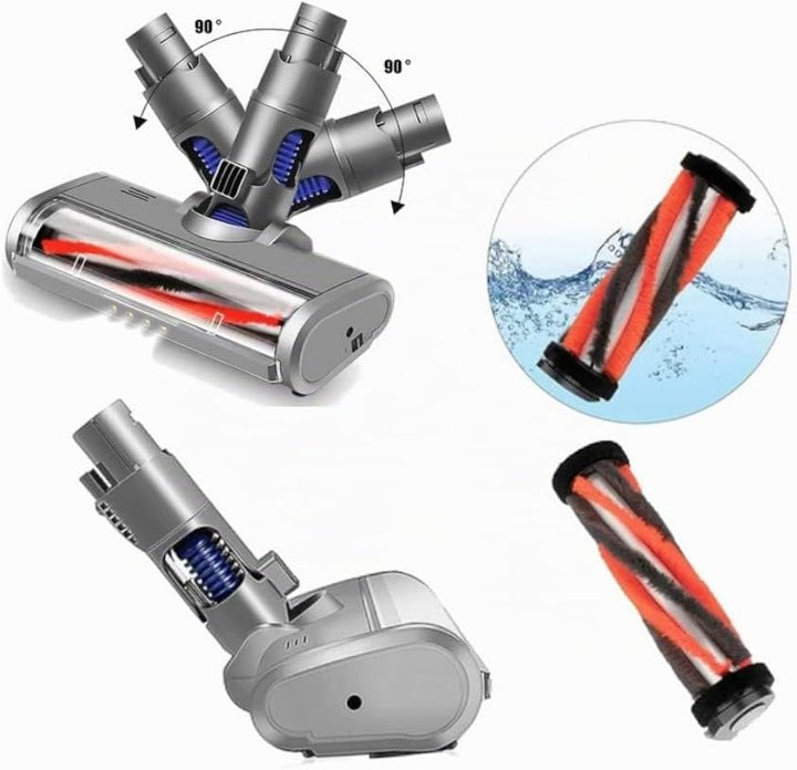Trade-Shop LED Elektro Turbobürste/Bodendüse/Staubsaugerdüse/Softroller kompatibel mit Dyson V6 DC45