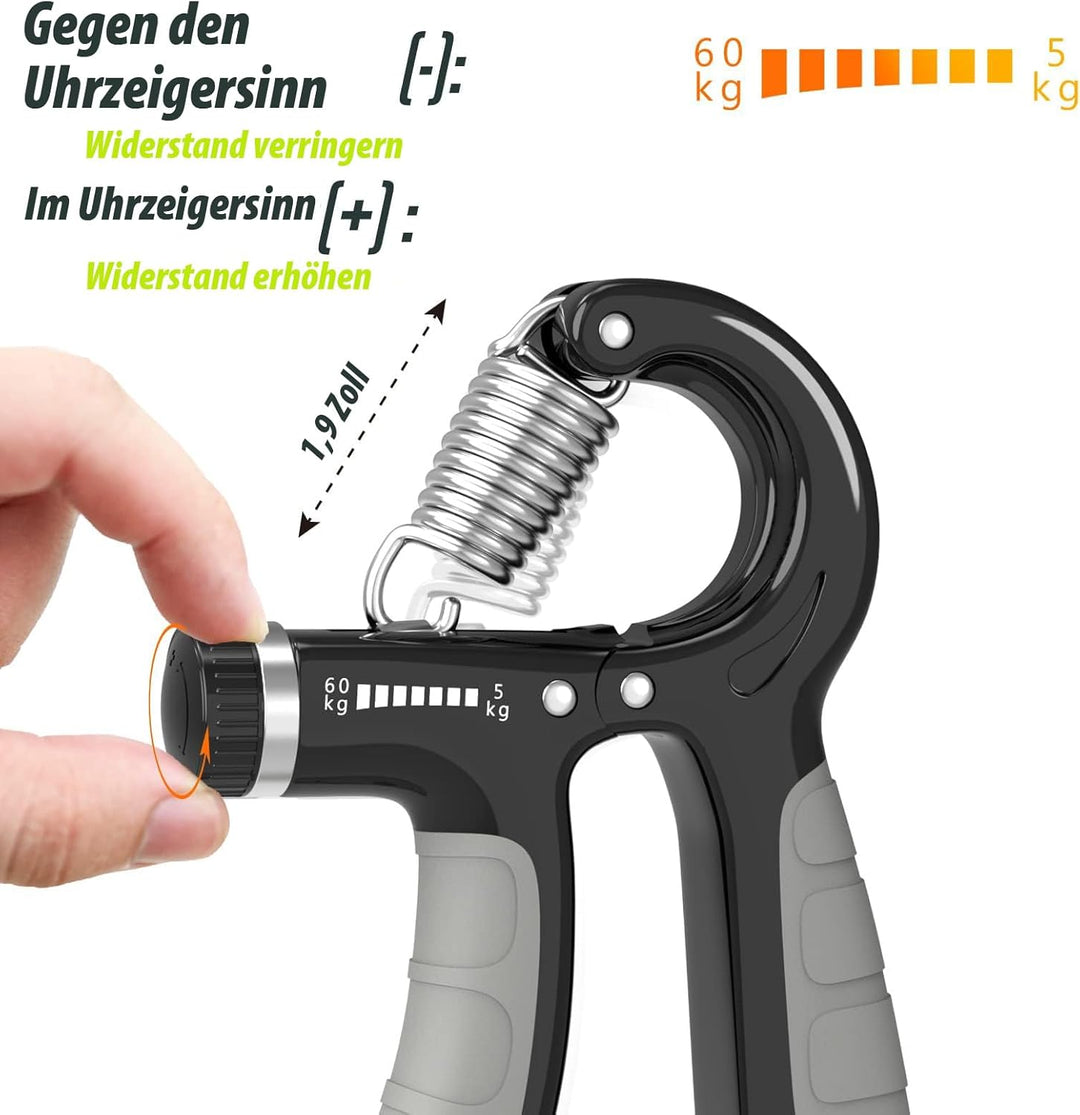 Handtrainer, U-VKK Unterarmtrainer-Set, Griff 5-60 kg, Hand Unterarm Trainingsgerät, Grip Griffkraft