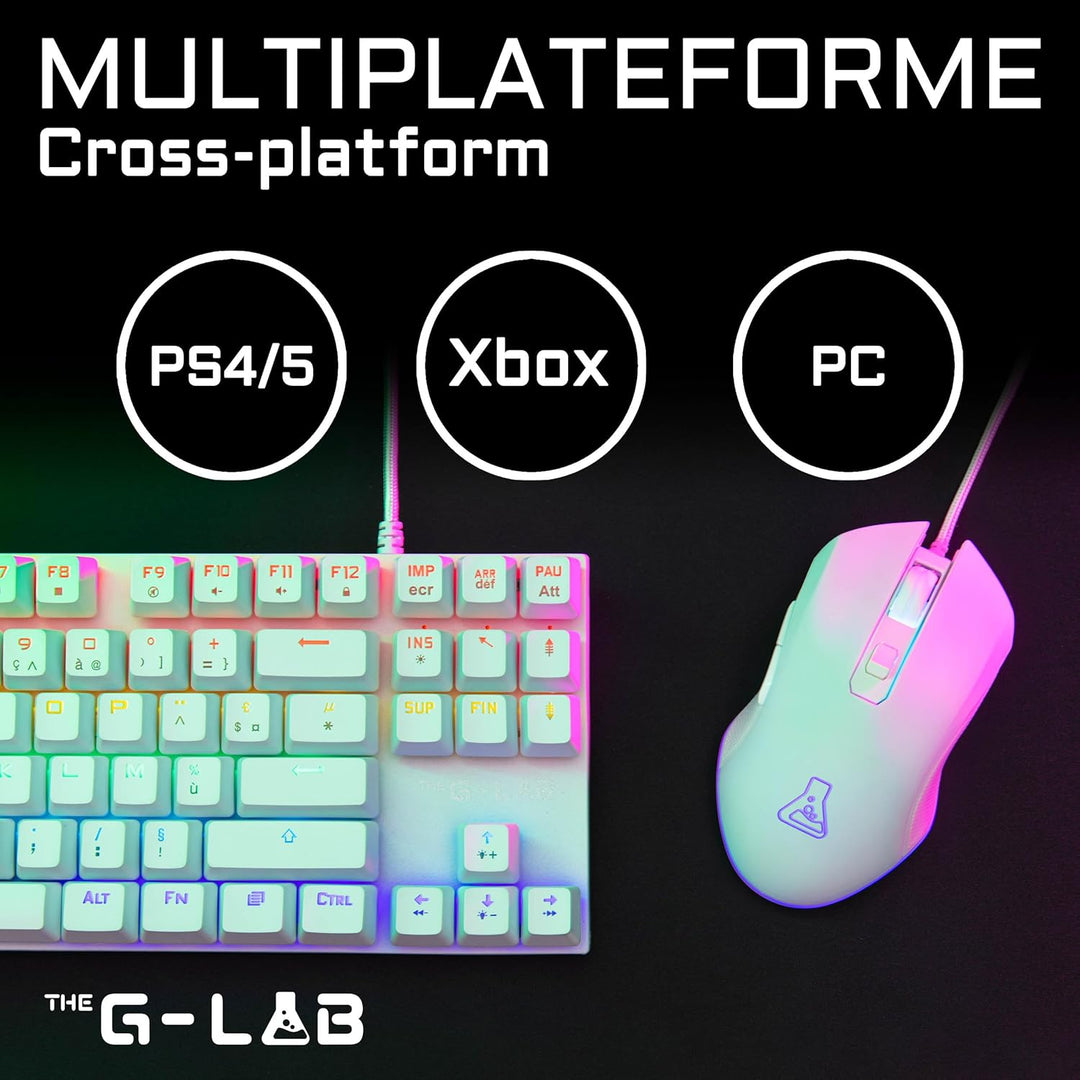 The G-Lab Combo Mercury – Set mit mechanischer Gaming-Tastatur und Maus, programmierbar, mechanisch,