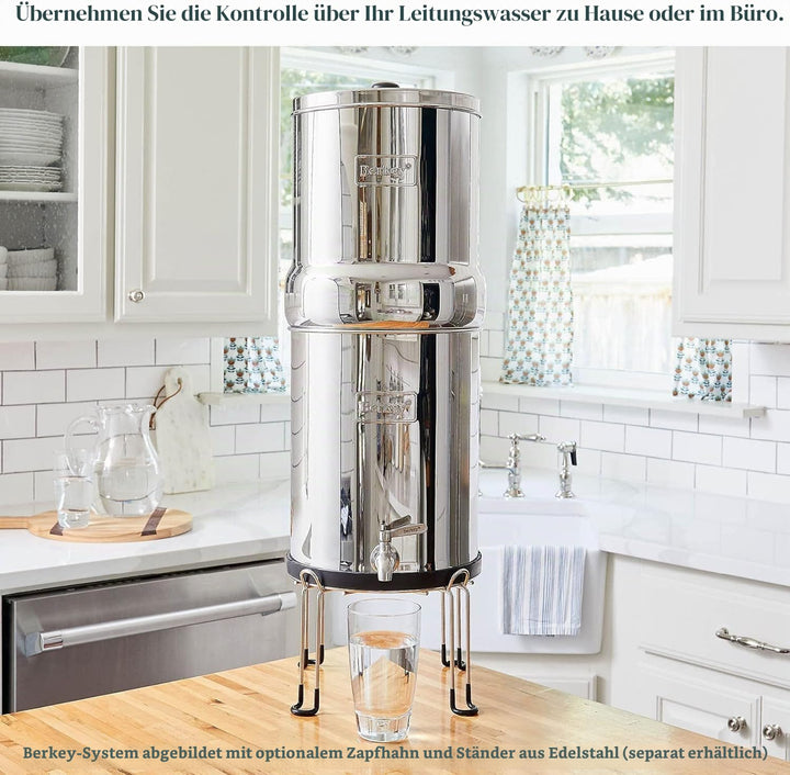 Berkey BK4X2-BB Big Berkey Stainless Steel Water Filtration System with 2 Black Filter Elements by