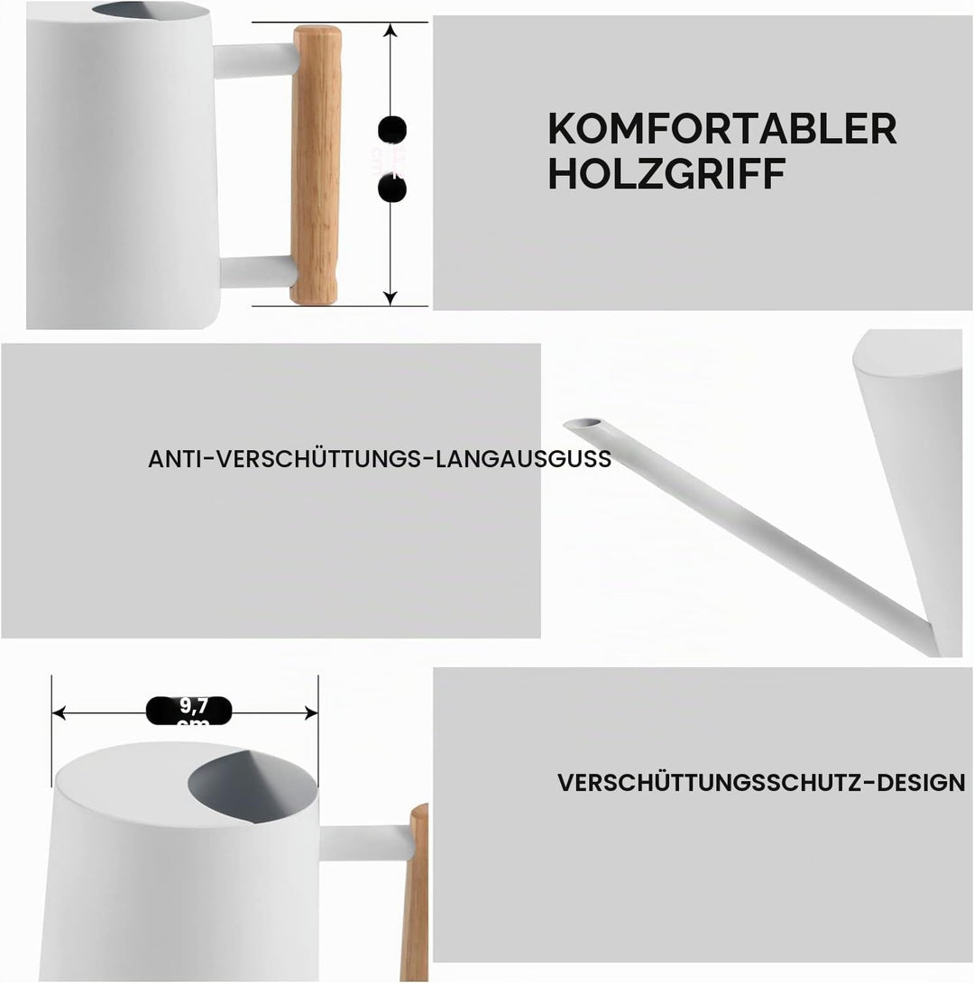 Giesskanne Zimmerpflanzen, 1000ml Metall Edelstahl Giesskanne Kleine Moderne Bewässerung Topf mit la