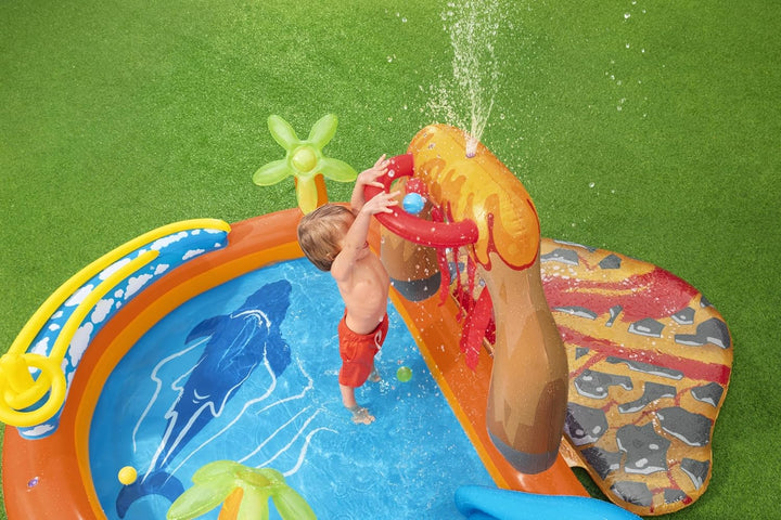 Bestway Wasserspielcenter „Lava Lagoon" 265 x 265 x 104 cm, Quadratisch, Mehrfarbig, ab 2 Jahren