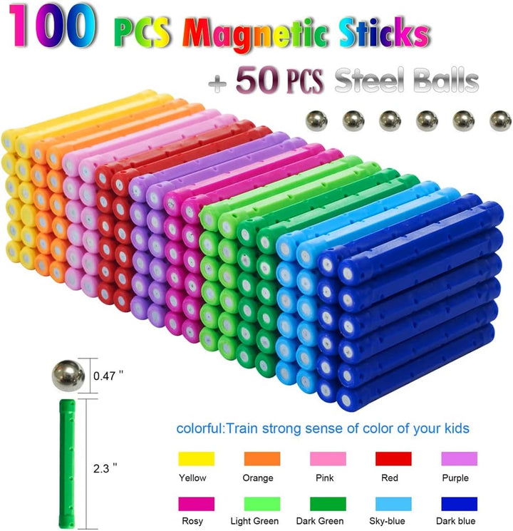 Beicarin Magnetische Bausteine, 150 Stück, Spielzeug, magnetische Lernspielzeuge, magnetische Blöcke