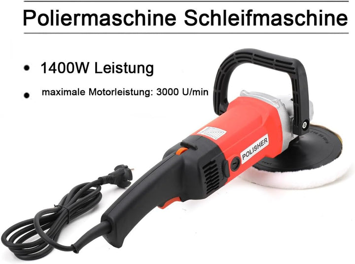 1400W Poliermaschine Schleifmaschine, Profi Nass-Steinschleifer 3000 U/min Rotationsschleifer mit ⌀1