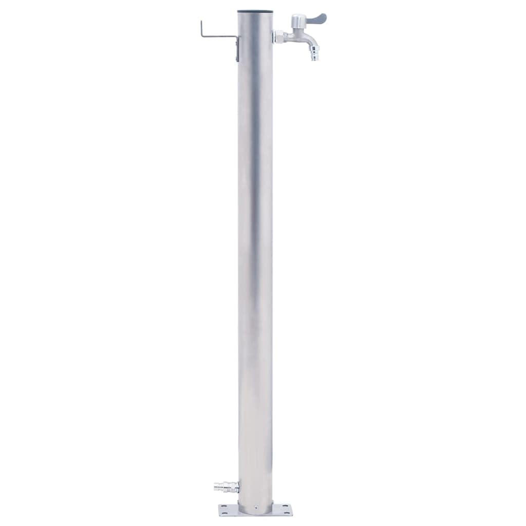 Tidyard Wassersäule Wasserzapfsäule Wasserzapfstelle Brunnen für den Garten 80 cm Edelstahl Rund 80