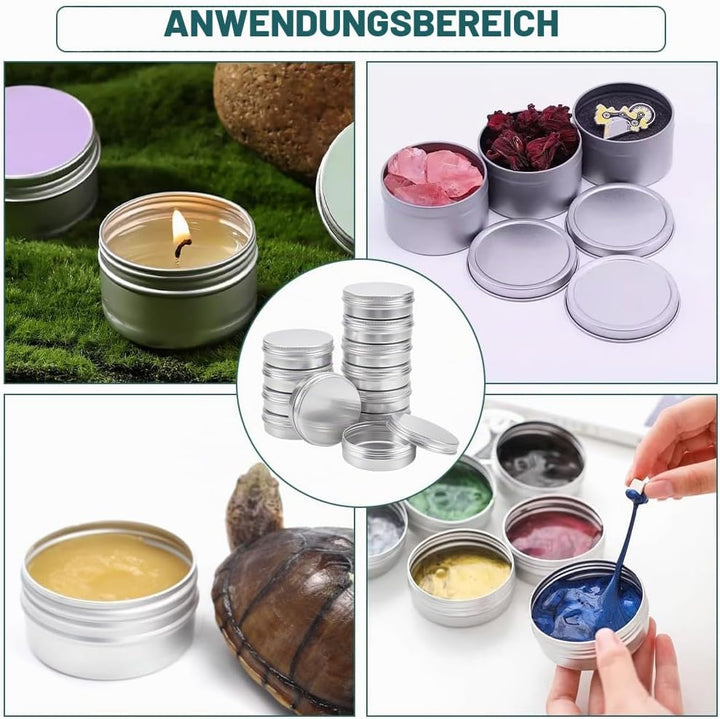 BENECREAT 12 Stücke 100 ml Aluminium Zinn Gläser, Runde Aluminium Blechdosen Kosmetische Behälter mi
