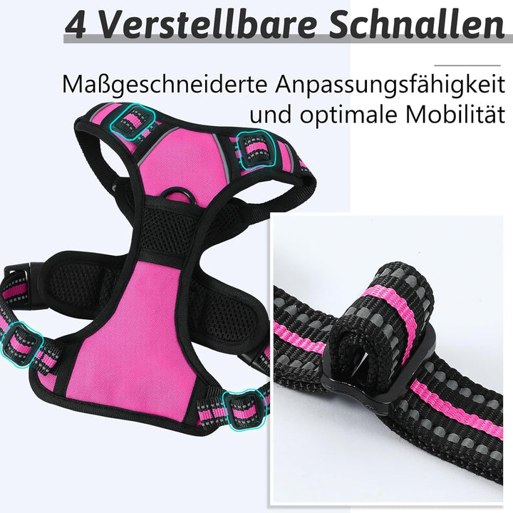 Demigreat Hundegeschirr Mittelgrosse Grosse Hunde, Anti Zug Hundegeschirr Gepolstert mit Griff, Atmu