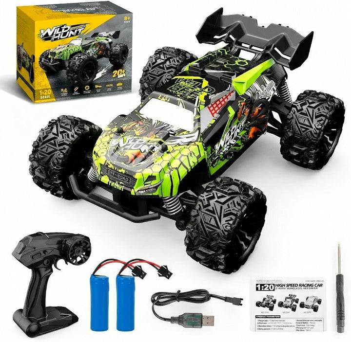 Ferngesteuertes Auto 1:20 – RC Auto Monstertruck mit 2,4 GHz Fernbedienung, bis 20 km/h, Offroad Gel