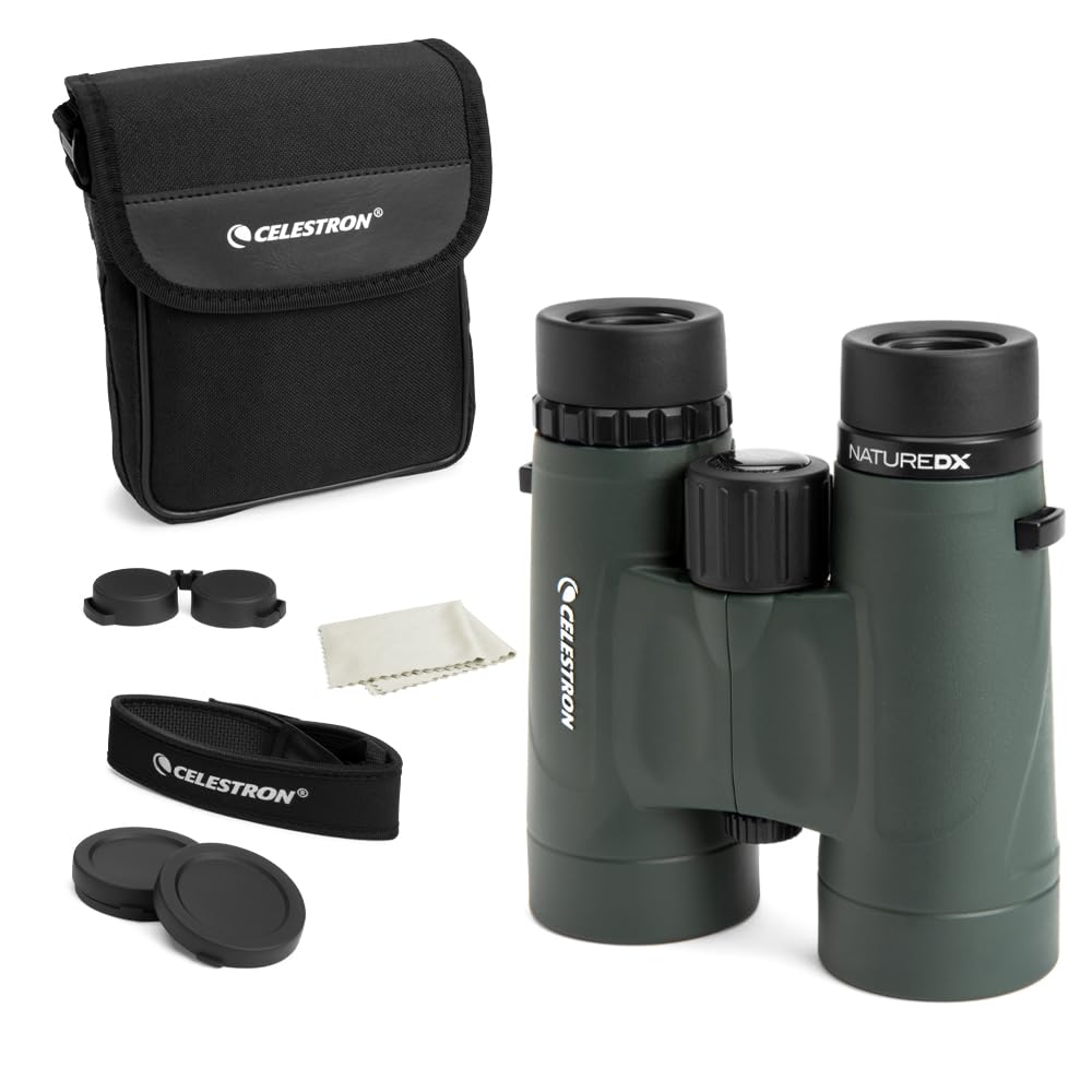 Celestron 71333 Nature DX 10 x 42 mm Ferngläser mit mehrfach vergüteter Linse, BaK-4 Prismenlinse un