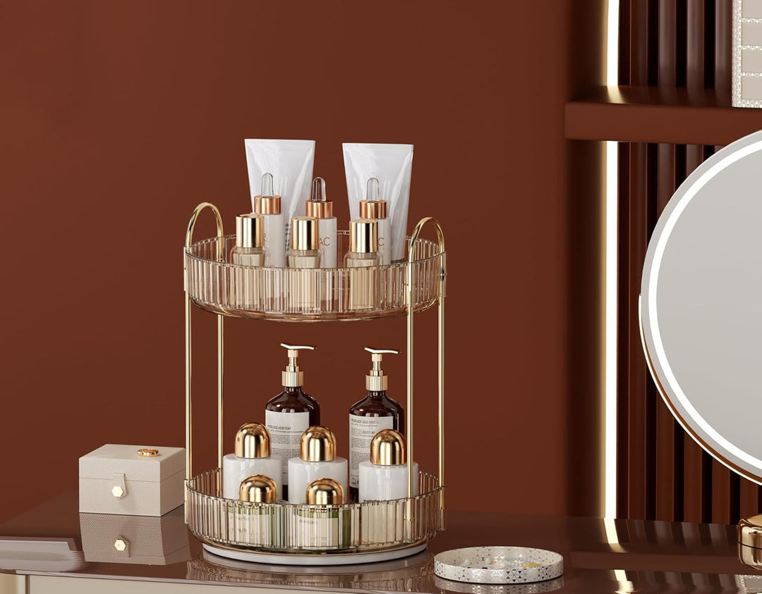 Make Up Organizer, 360° Drehbar Grosse Kapazität Kosmetik Organizer, Multifunktionaler Kosmetik Aufb