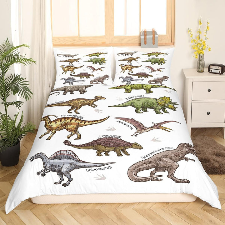 Dinosaurier Bettwäsche Set Kinder Niedlichen Cartoon Dino Bettbezug Für Jungen Mädchen Teens Dschung
