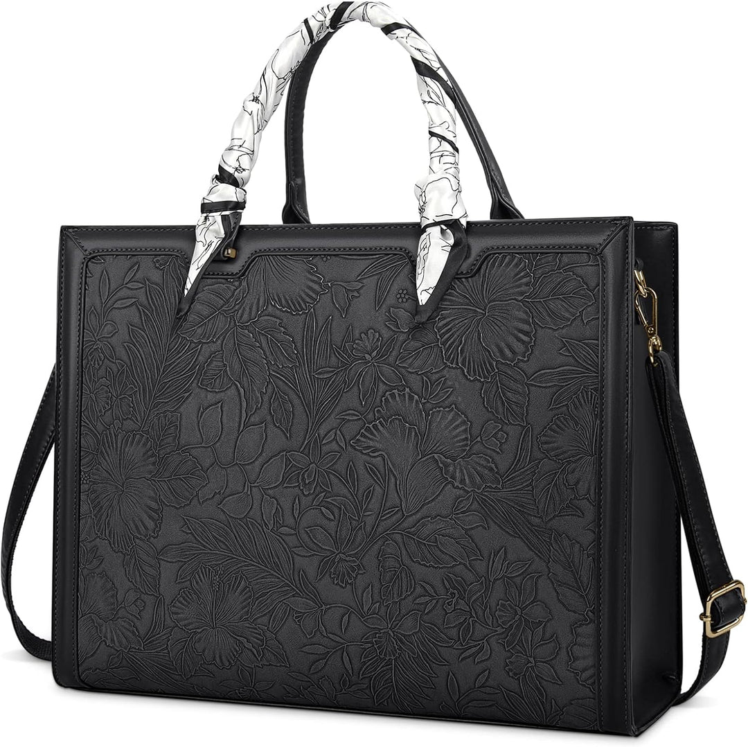 NUBILY Handtasche Damen Shopper Grosse Schwarz Leder Umhängetasche Elegant Gross Laptop Schultertasc