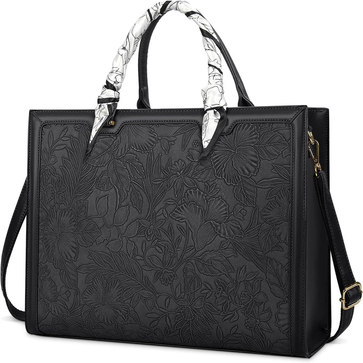 NUBILY Handtasche Damen Shopper Grosse Schwarz Leder Umhängetasche Elegant Gross Laptop Schultertasc