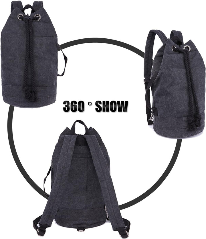 LOSMILE Rucksäcke Damen Herren Daypacks Seesack Leinwand Rucksack Canvas Reisetaschen Umhängetasche