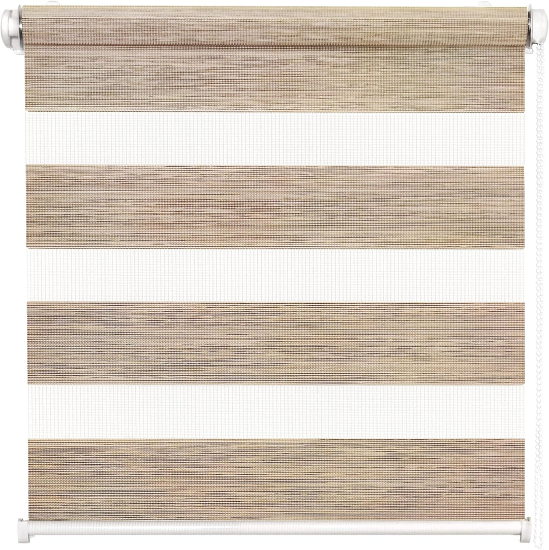 Rikmani Doppelrollo Fensterrollo LUIS Duo-Rollo Klemmfixierung Zebrarollo Seitenzugrollo ohne Bohren